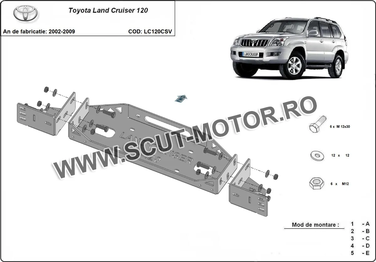 Suport troliu Toyota Land Cruiser J120 2002-2009